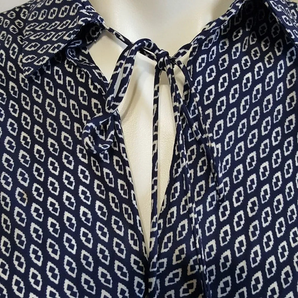 RIVER ISLAND | Navy Blue Surplice Faux Wrap Small - Picture 3 of 7